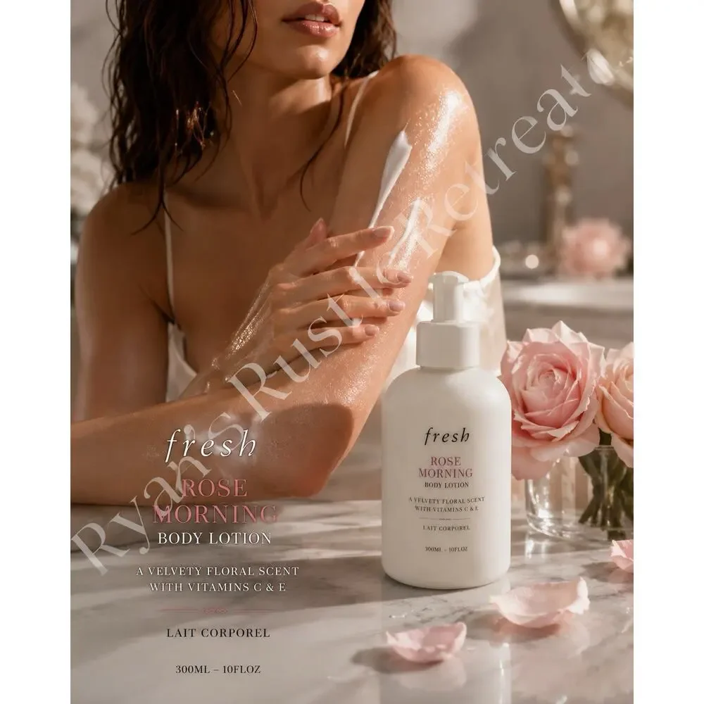 fresh - Rose Morning - Body Lotion - A Velvety Floral Scent - 10 fl oz/ 300 mL